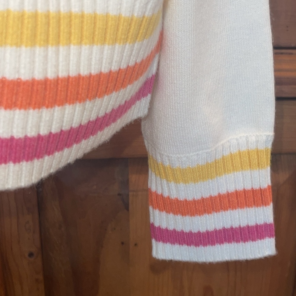 Kerri Rosenthal Multicolored Ribbing @ V Neck & All Hemlines Sz. L - Picture 9 of 13